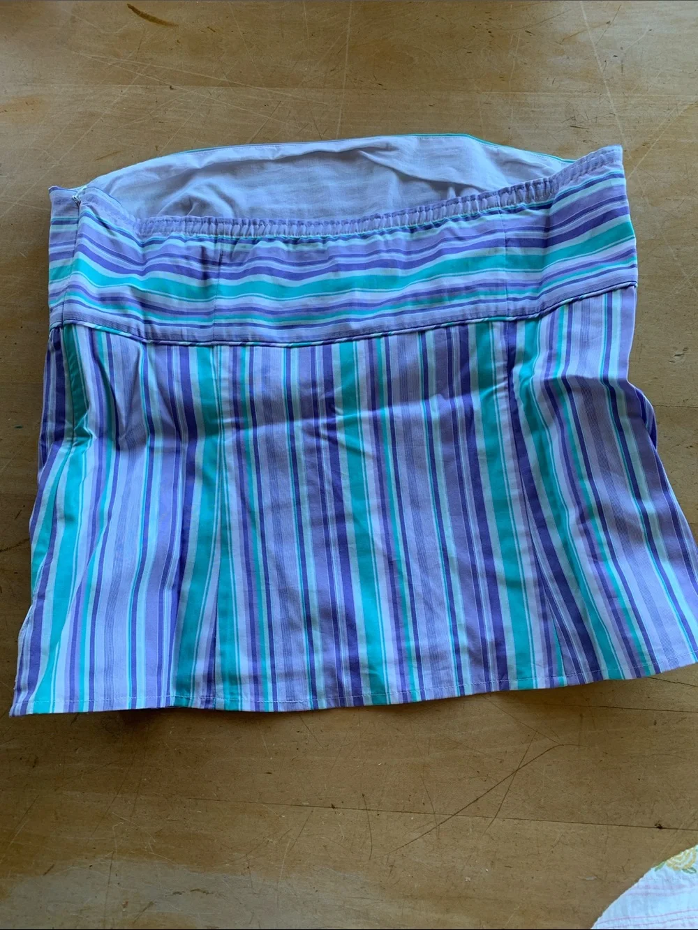 J CREW KATHRYN BROADCLOTH COTTON TUBE TOP New W/ Tags Lilac mint green stripe 8